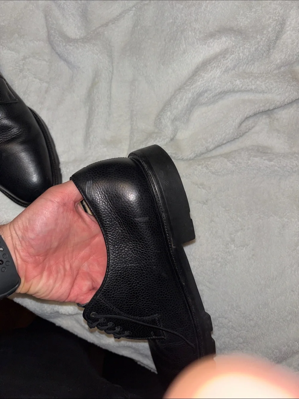 Salvatore Ferragamo Black Leather Derby Shoes